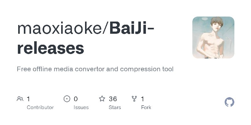 GitHub - maoxiaoke/BaiJi-releases: Free offline media convertor and compression tool