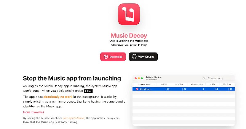Music Decoy - Stop launching the Music app whenever you press ▶ Play