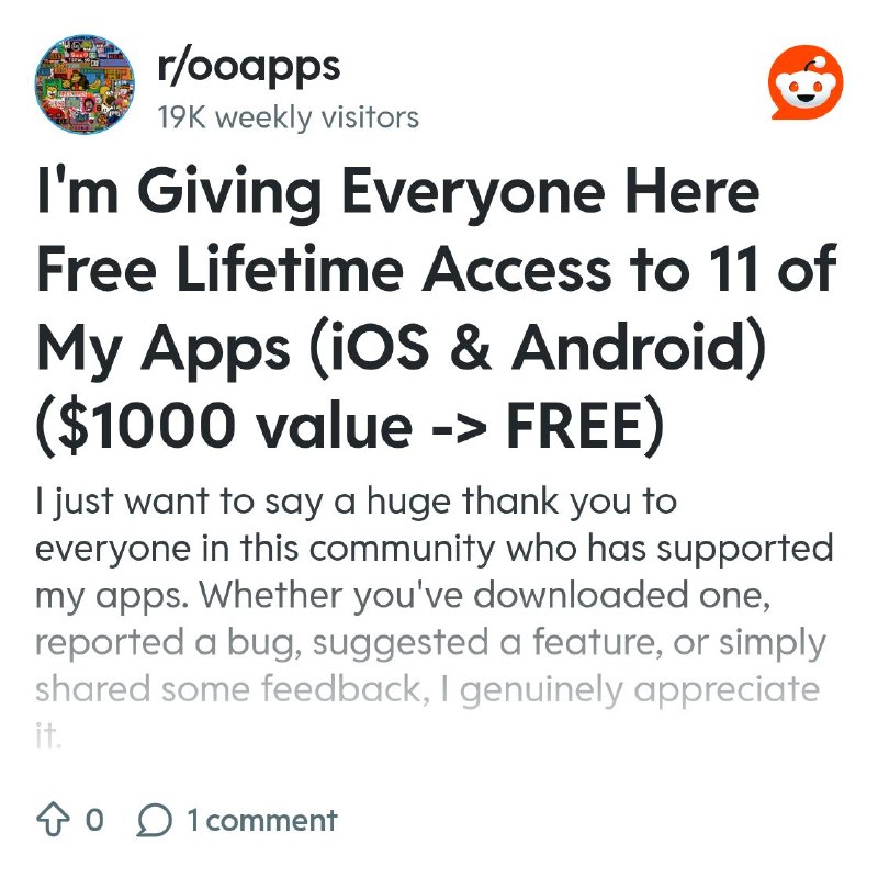From the ooapps community on Reddit