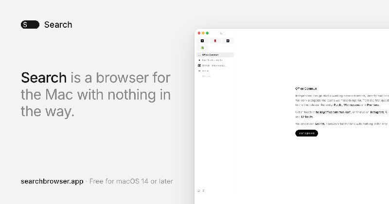 Search — a fast, light web browser for the Mac
