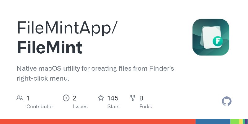 GitHub - FileMintApp/FileMint: Native macOS utility for creating files from Finder's right-click menu.