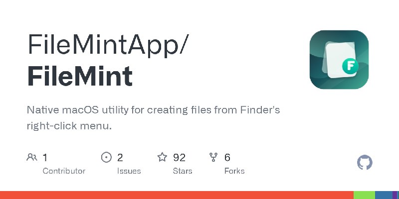 GitHub - FileMintApp/FileMint: Native macOS utility for creating files from Finder's right-click menu.